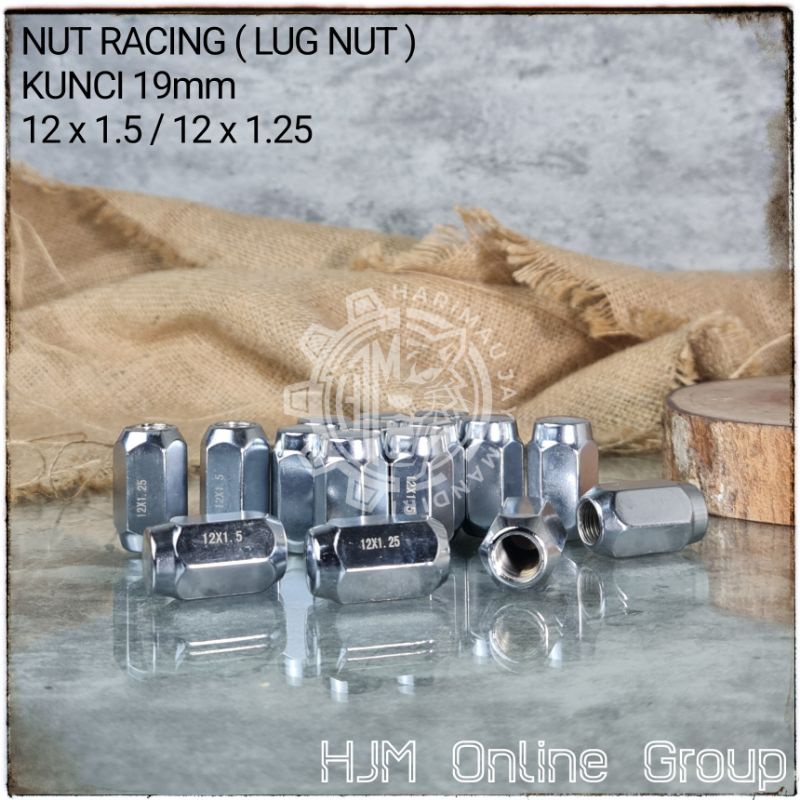 NUT RACING 19mm - MUR BAUT RODA RACING KUNCI 19 12 X 1.5 - 12 X 1.25