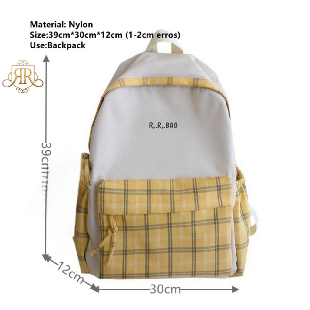 Ransel Sekolah Anak Perempuan Changyue Kapasitas Besar kotak Warna-warni Tahan Air Remaja Tas Kasual Perjalanan Harian