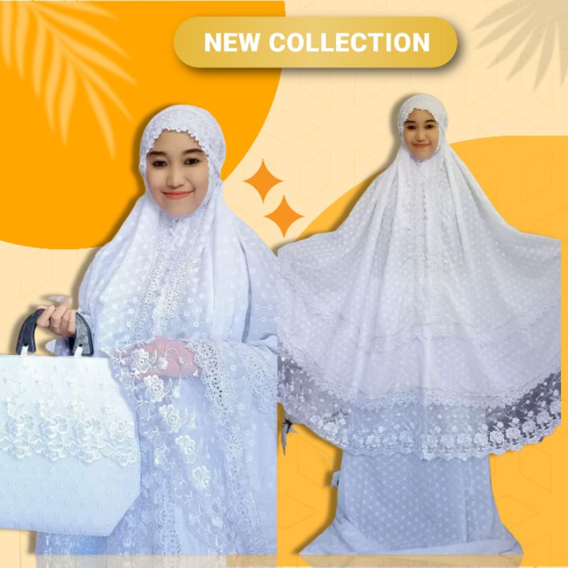 Mukena Mahar Nikah Katun Bentol Premium Renda Mewah Hiasan Swarosky