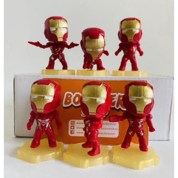 

Unik Iron Ironman kue Set Man topper Action Figure Chibi Diskon pajangan PCS 6