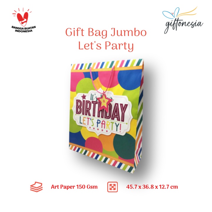 

Tas Kado Paper Bag Happy Birthday Motif Jumbo Giftonesia Let's Party