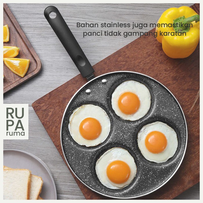 CETAKAN-BENTO- CETAKAN TELUR CEPLOK TEFLON TELUR 4 LOBANG ANTI LENGKET -BENTO-CETAKAN