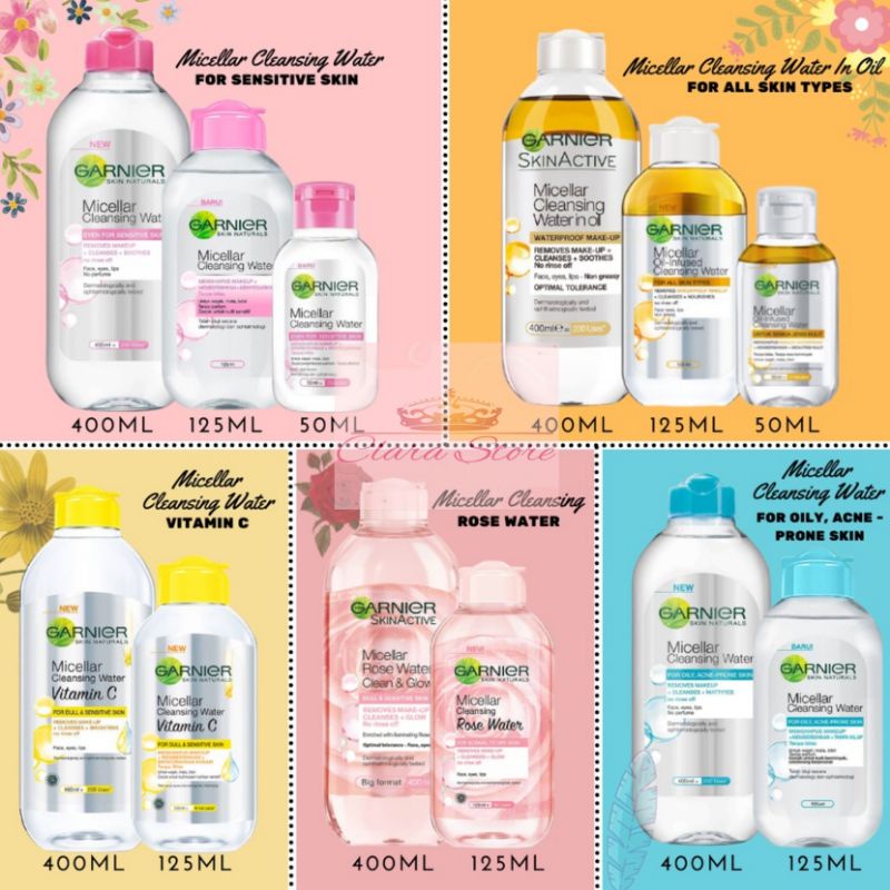 Garnier Micellar Water 50ml/125ml/400ml