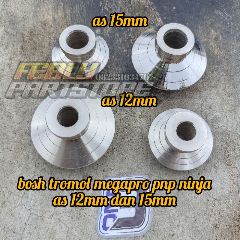 BOSHING STAINLES STENLIS BOSH TROMOL MEGAPRO GL PNP SHOCK NINJA AS 12MM AS 15MM BOSHING TROMOL MEGAP