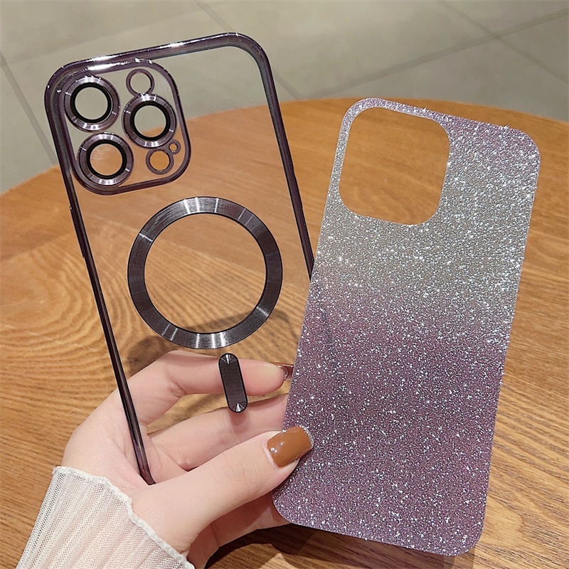 Luxury case iphone camera protector  case iphone 14 pro max 13 12 11 promax Magnetism casing iphone 14 plus Lensa Kamera  Premium soft shell