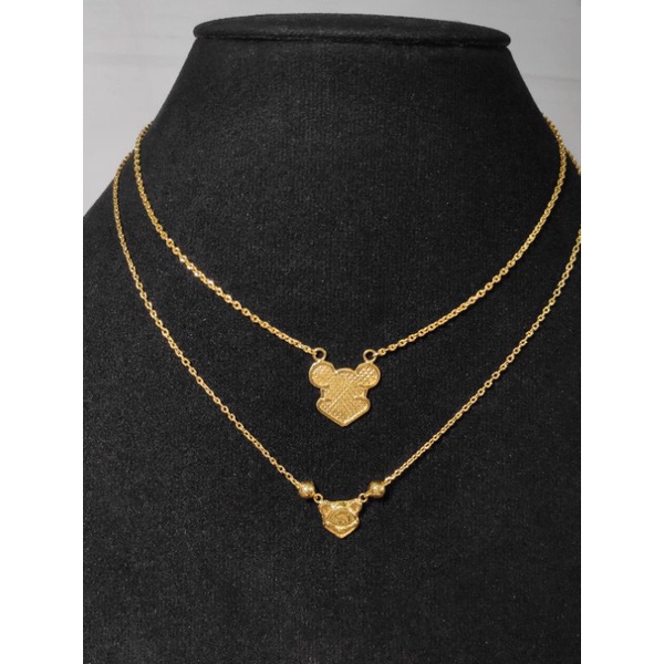 Kalung rantai Mickey mouse (Miki) emas asli kadar 24k 92% 1/2sk (3.35gr) 24 karat 1/2 suku