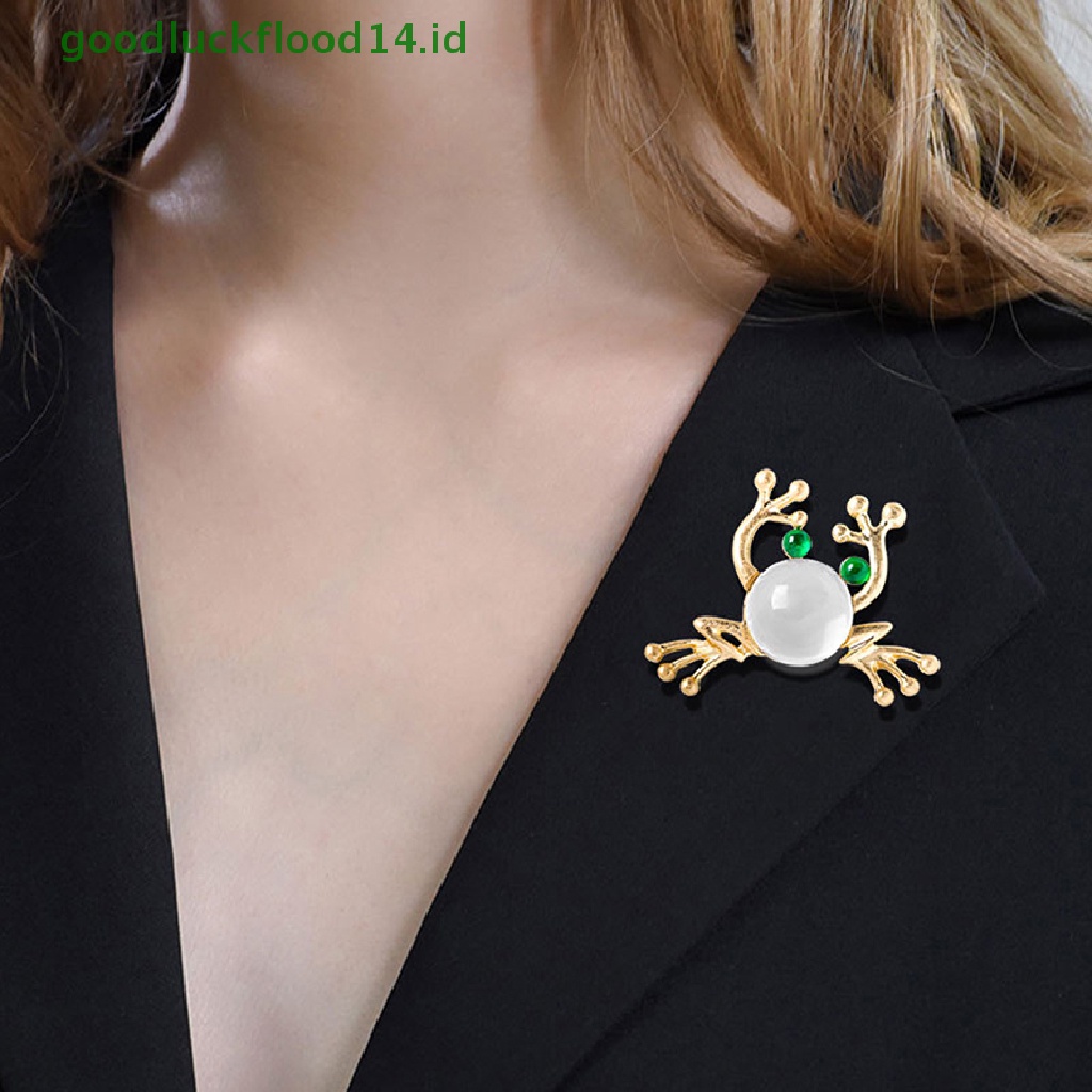 [GOOGFOUR] Desain Baru Lucu Kristal Spider Bros Kodok Bros Hijau Bros Pribadi Hewan Kartun Pin Bros Pernikahan Bros Aksesoris Elegan [TOP]