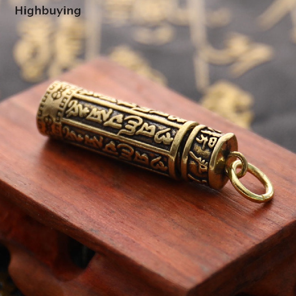 Hbid Liontin Silinder Kuningan Gantungan Kunci Hanging Jewelry Pill Box Wadah Obat Glory