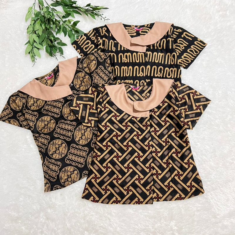 Batik Costume Blus Batik Anak Perempuan Sogan Klasik Coklatan Atasan Anak Perempuan Blus Batik Anak 