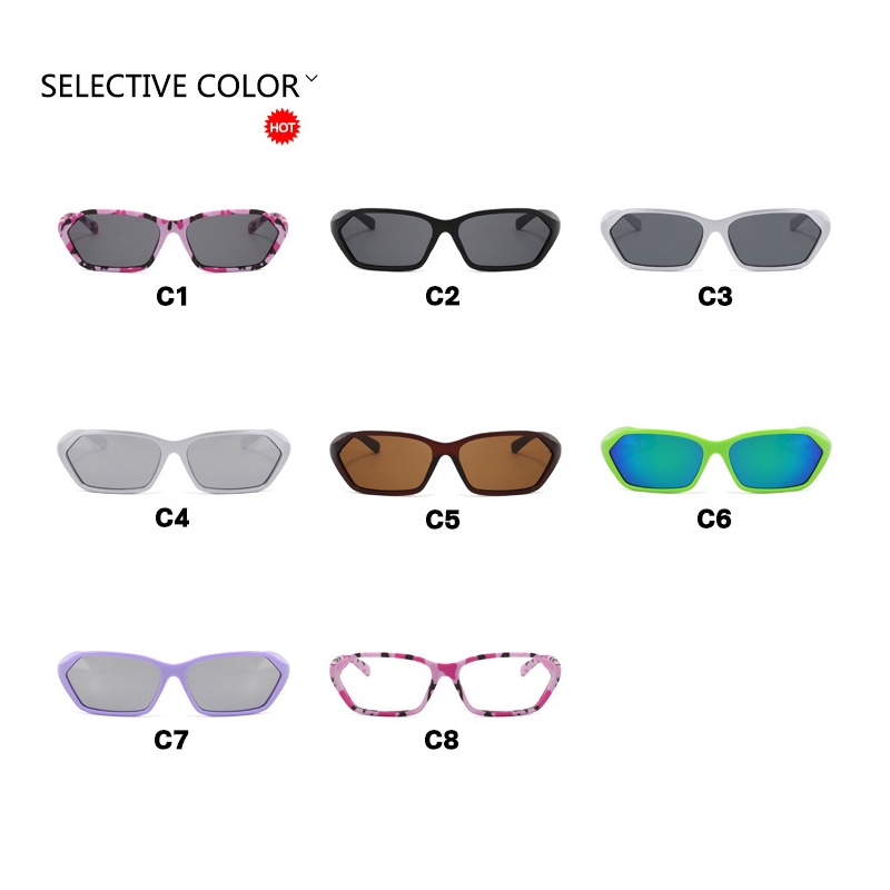 (YUZHU) Y2k Babes Candy Color Sunglasses Western Fashion Kacamata Perlindungan UV Untuk Wanita