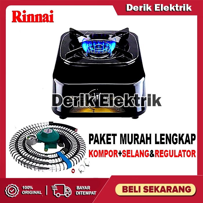 RINNAI KOMPOR GAS 1 TUNGKU RI301S PAKET SELANG REGULATOR