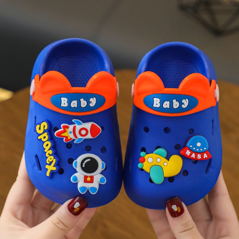 Sepatu Sendal Anak Space UFO Luar Angkasa Anak Laki Laki Anak Perempuan Unisex Sendal Karet Anti Slip Baim Kodok Crocs A2168