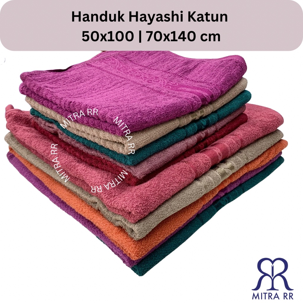 Handuk Hayashi Polos by Toyoterry 70x140 / 50x100 cm Handuk Mandi Katun Dewasa Menyerap
