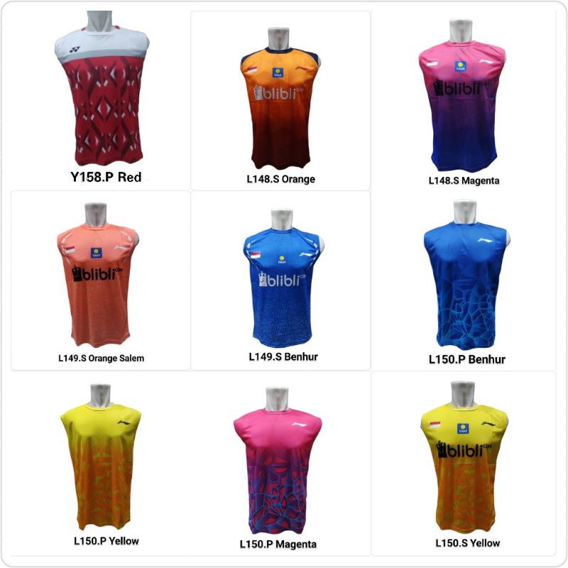 SINGLET Badminton / Kaos Singlet Olahraga Bulutangkis Dewasa Kevin Marcus Anthony Ginting Jonathan (BAGIAN 1 dari 2)