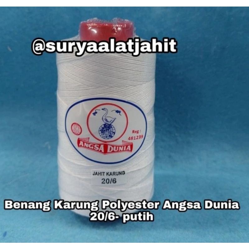 Benang Karung 20/6 Angsa Dunia Putih @1/2lusin rp.59.000/6pcs