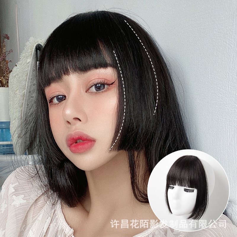 [COD Tangding] 1pc Alami Putri Potong Rambut Wig Wanita Gadis Poni Udara Cosplay Rambut Ekstensi Aksesoris