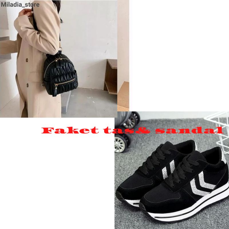 paket 1 stel tas ransel dan sepatu