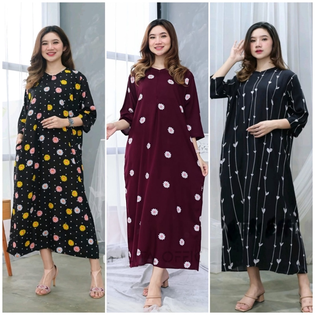 DRESS LENGAN 3/4 DASTER RAYON BUSUI JUMBO