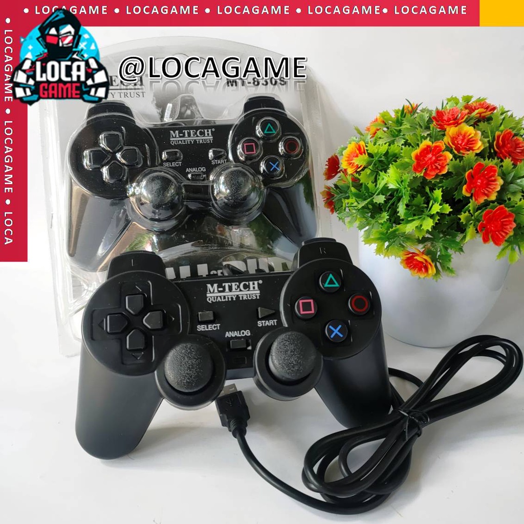 GAMEPAD SINGLE DOUBLE USB STIK STICK PC/LAPTOP/JOYSTIK HITAM MERK M-TECH