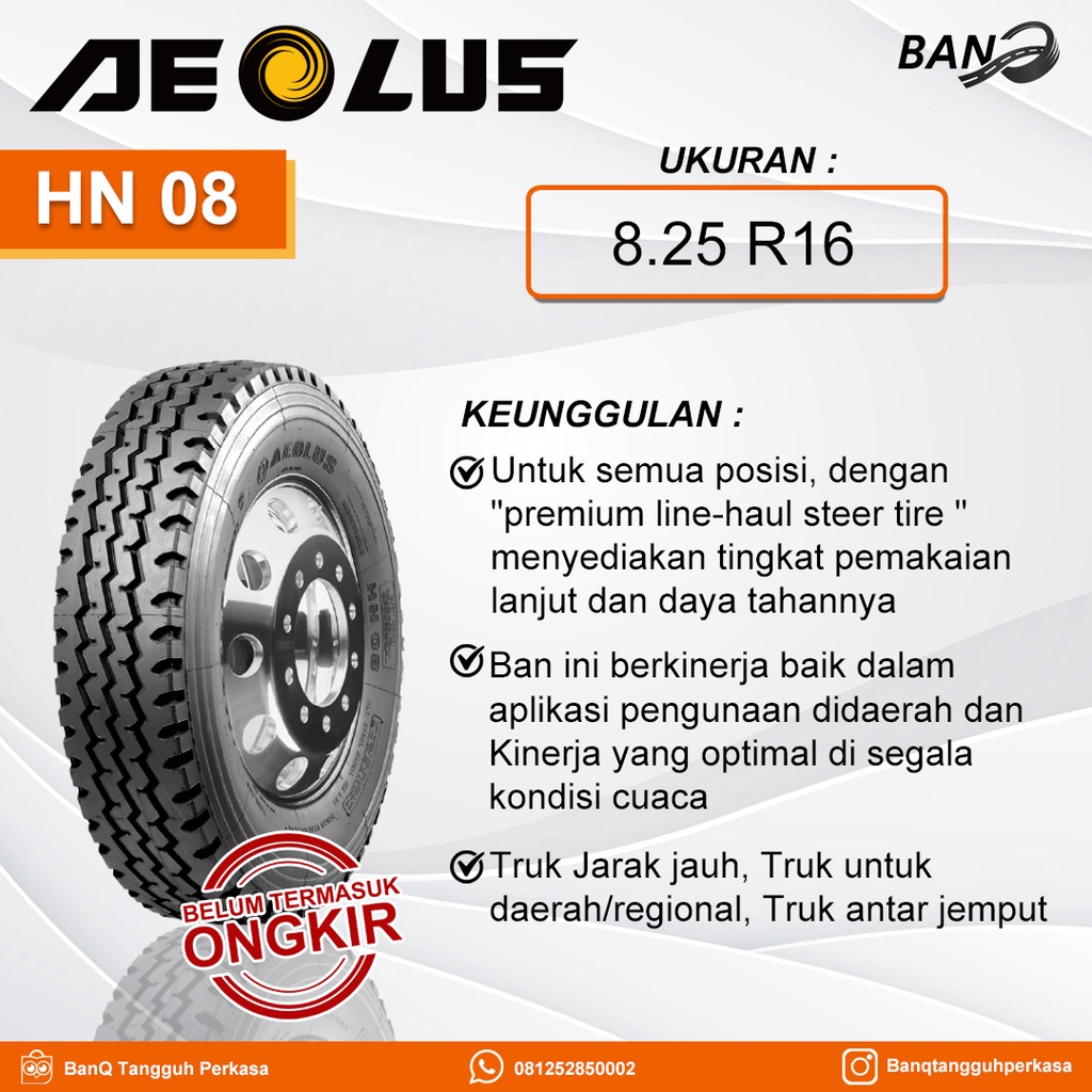 Ban Truk Aeolus HN08 825R16 - Ban Truk Radial - Full Set