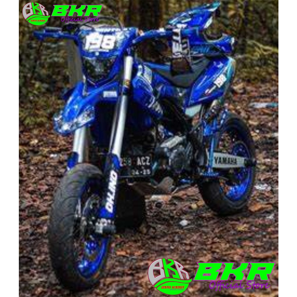 DECAL WR 155 FULL BODY TERBARU,VARIASI HITAM-BIRU-PUTIH HUDGRAFHIX,SUPERMOTO,KEREN.GRATIS GANTI WARN