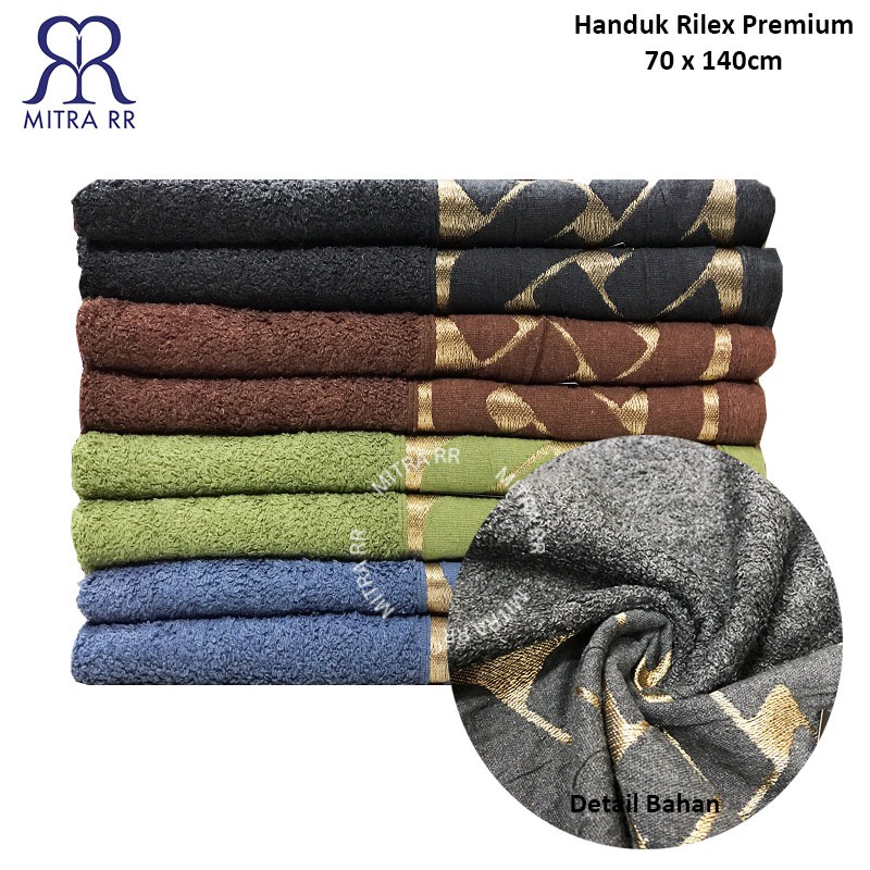 Handuk Rilex Premium Besar 70 x 140cm | Handuk Mandi Katun Premium Tebal