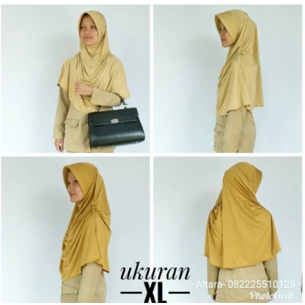 READY STOCK Jilbab PNS warna khaki ukuran XL