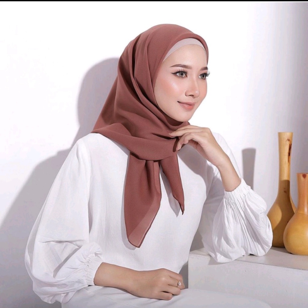 Jilbab Segi Empat | Pashmina Payet Hijab Jilbab Ceruty Premium | Kerudung Pashmina Payet Bando Cantik