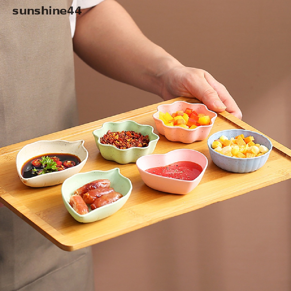 Sunshine 10PCS Dipping Sauce Dish Piring Piring Rumah Bumbu Mangkok Piring Dapur.