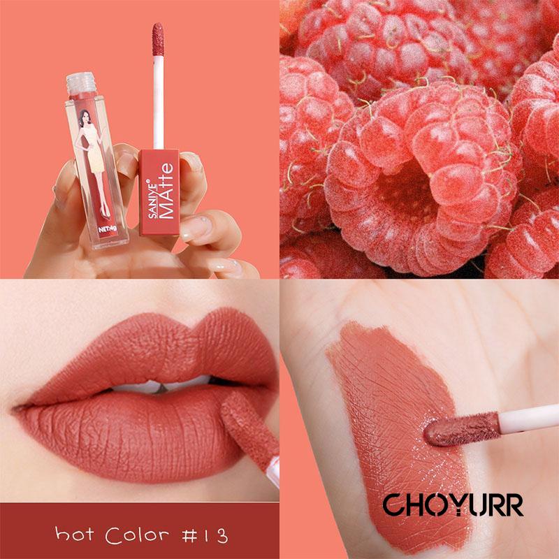 【COD】Matte Lipstick Tahan Lama Tahan Air Small Square Tube Lip Gloss Non Stick Cup Easy Color Lip Glaze-CH