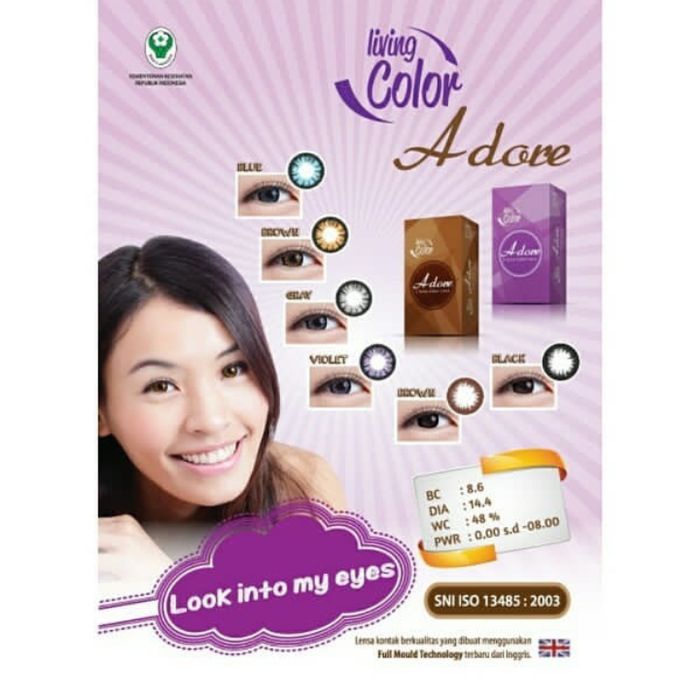 SOFTLENS MINUS DAN NORMAL ADORE BROWN 14.4mm (0.00 sd -8.00) LIVING COLOR GRATIS TEMPAT SOFLEN