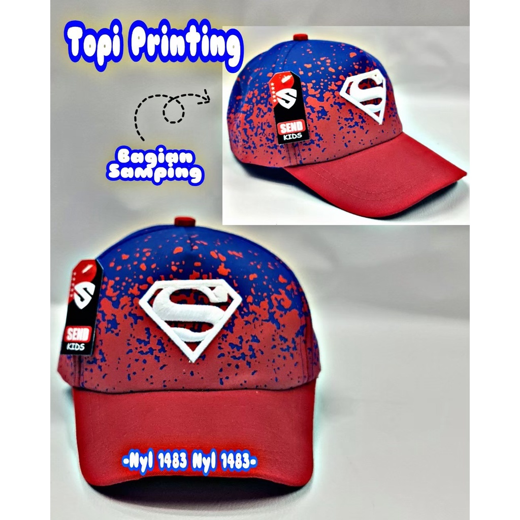 &quot;aurabagss&quot; - Topi Baseball Anak Laki-Laki Cowok Model Terbaru Kartun Karakter Spiderman Super Hero