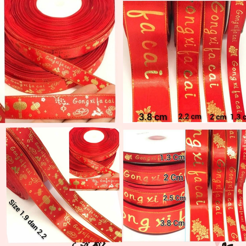 1 ROLL - PITA IMLEK SINGLE SATIN | GONG XI FA CAI | SINCIA | TAHUN BARU CINA | CNY PER 20 YARD