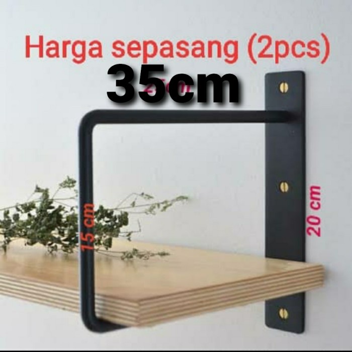 Rak Rak Siku Besi Papan Ambalan Shelf Bracket Untuk Papan 35 Dan 40Cm