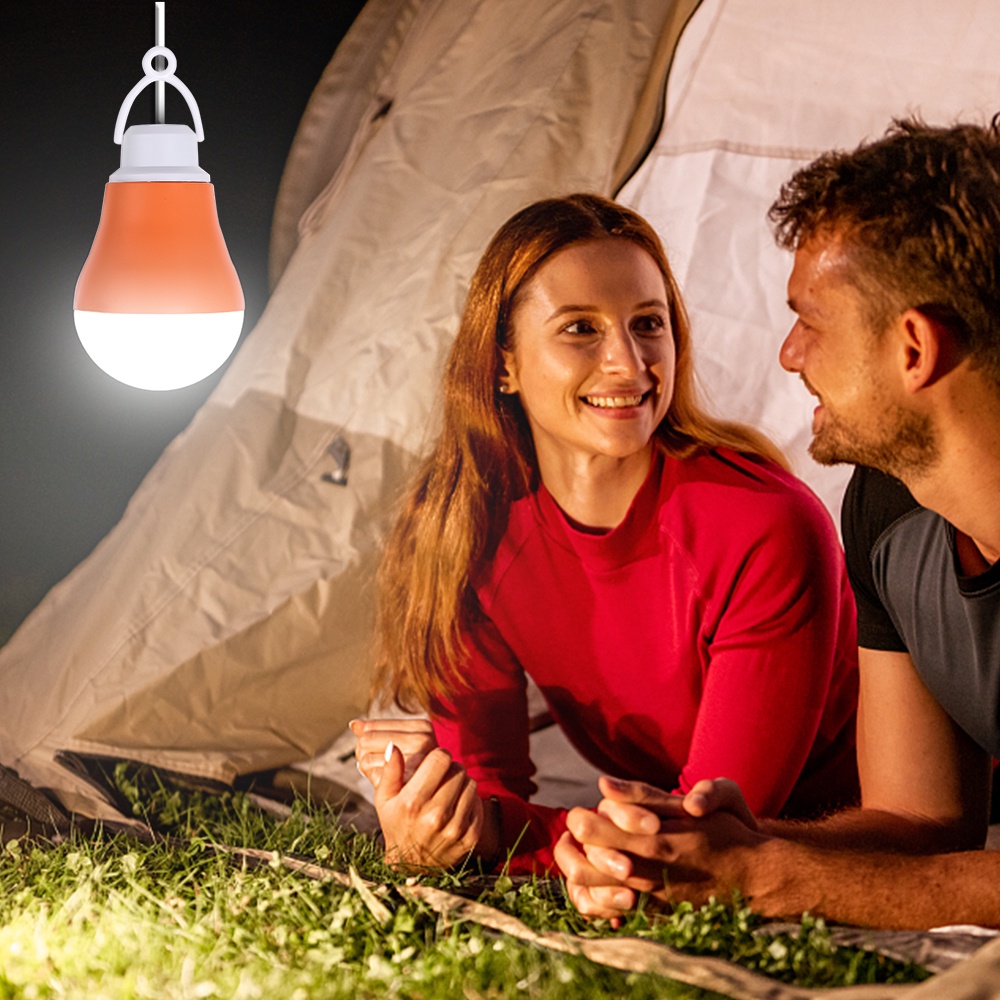 Warna USB Low Voltage LED Bulb Lamp 5W Konsumsi Rendah-Krahan Tinggi Berkemah Lampu Hemat Energi Malam Lampu Darurat Dengan Kait Dapat Dikontrol