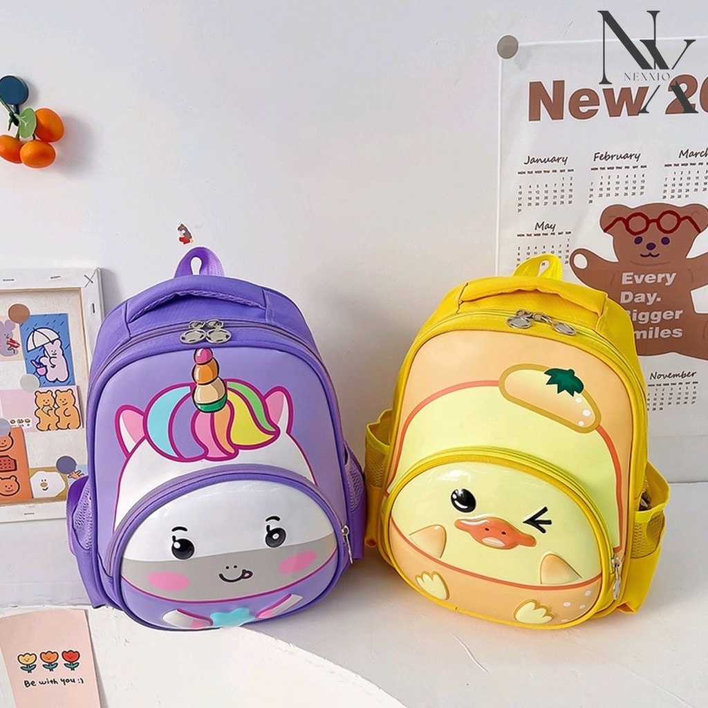 NEXXIO Tas Anak Ransel Import / Tas Ransel Punggung Karakter Anak Lucu / Cute Backpack for kids / Backpack Cewek Cowok / Tas Fashion Kids / Tas Sekolah Anak Tk / SD / TAS ANAK TREND 2022