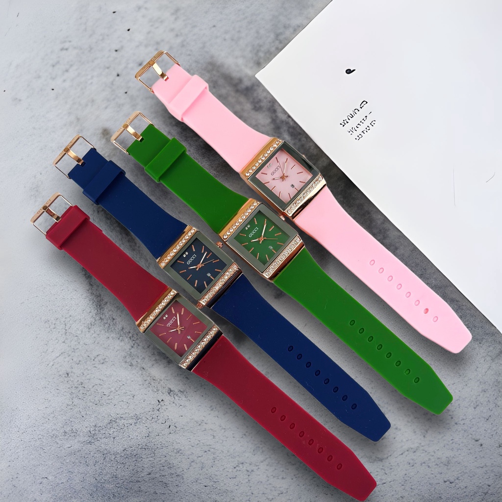 COD✅ Jam Tangan Fashion Wanita Analog Quartz Strap Rubber Tanggal Aktif Kualitas tinggi   S1264