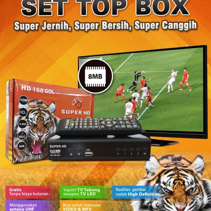 Super HD 168 GOL Harimau, STB Set Top Box T2 Digital