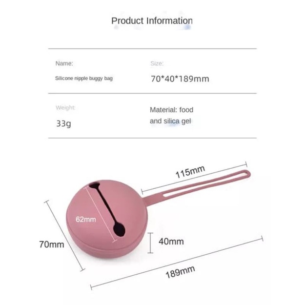 Kotak empeng silikon / Box empeng bayi silicone / Wadah empeng bayi