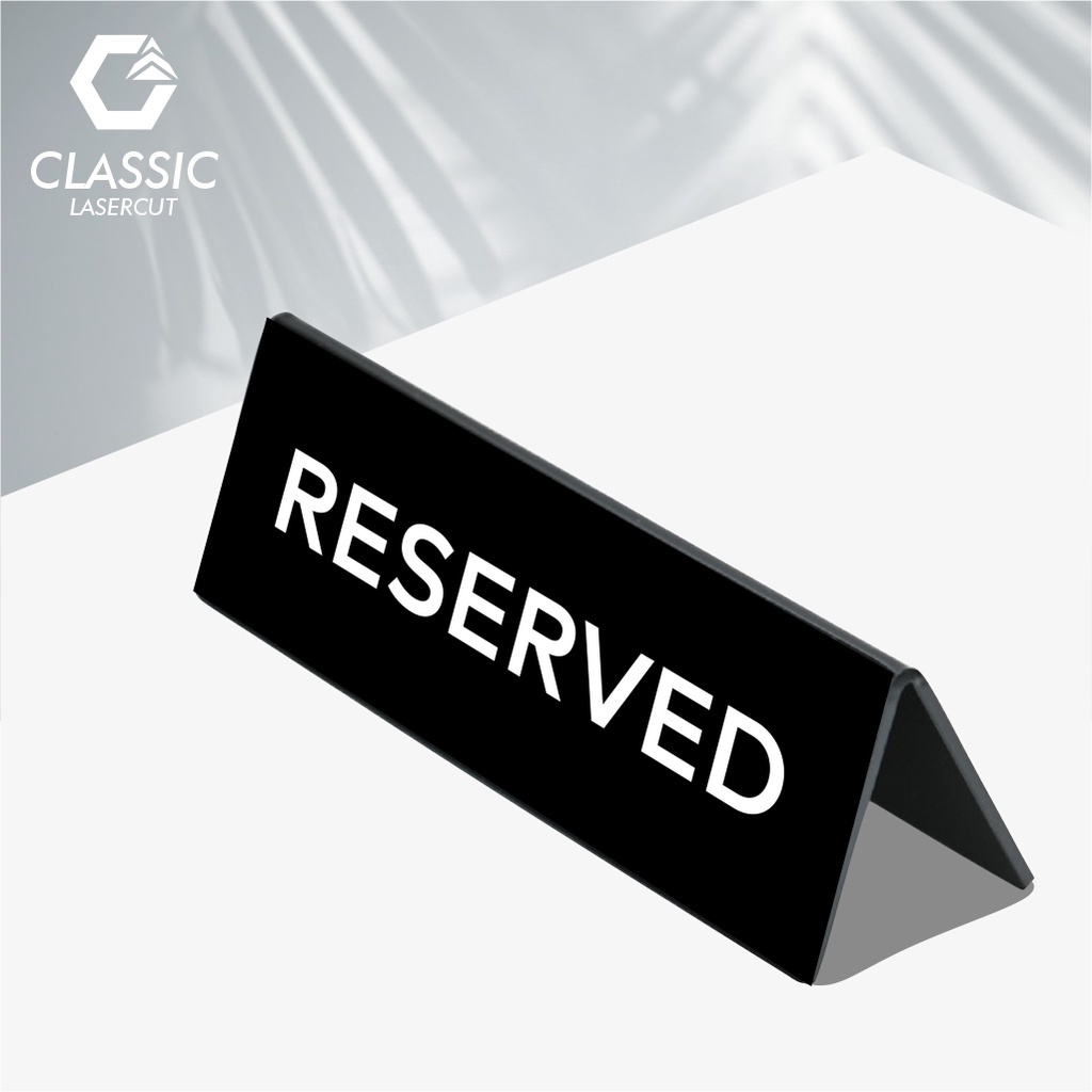

Papan Tulis Meja Reserved / Penanda Reserved Akrilik / Sign Akrilik Meja - Akrilik Hitam / Papan Tulis Meja Akrilik / Penanda Meja Di Pesan / Sign Reserved