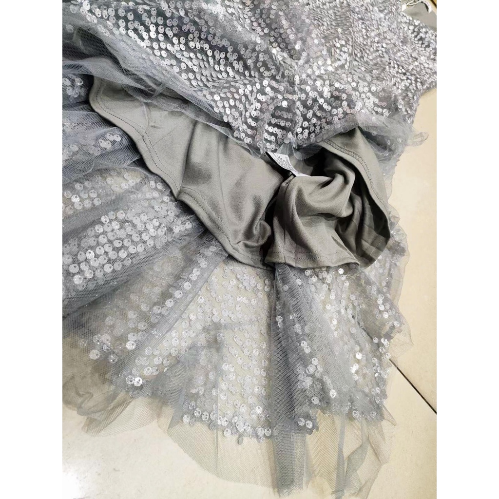 WALTER SEQUIN PARTY DRESS V-NECK FISHTAIL LONGDRESS