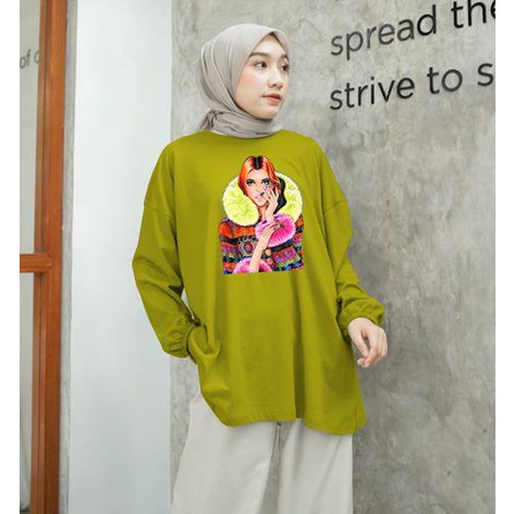 BLOUSE OVERSIZE LENGAN PANJANG KARET LD 130CM DTF CEWEK SHALL