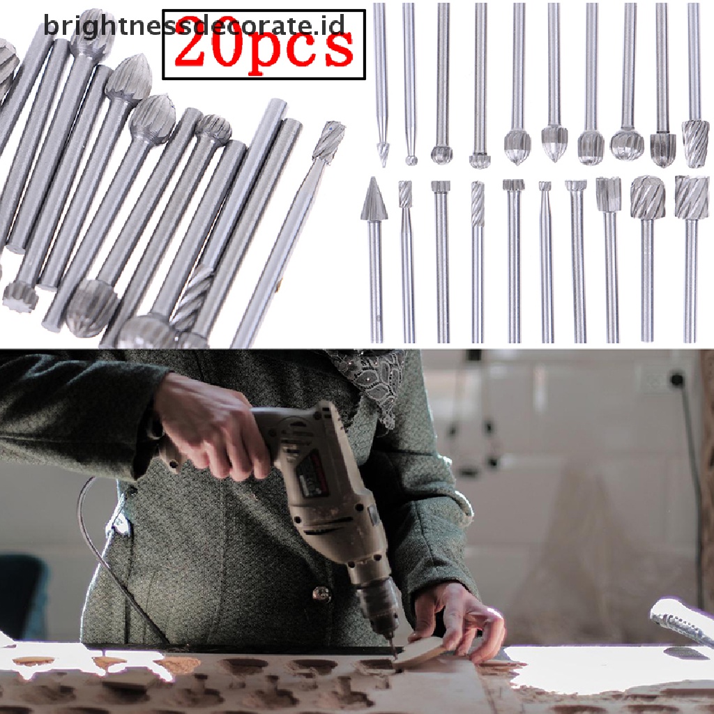 [Birth] 20pcs Tungsten Carbide Rotary Point Burr Die Grinder Shank Set 3 * 40mm [ID]