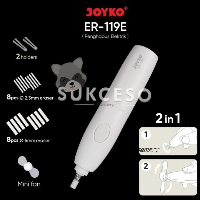 

Joyko ER-119E 2 in 1 Penghapus & Kipas Elektrik Electric Eraser SALE