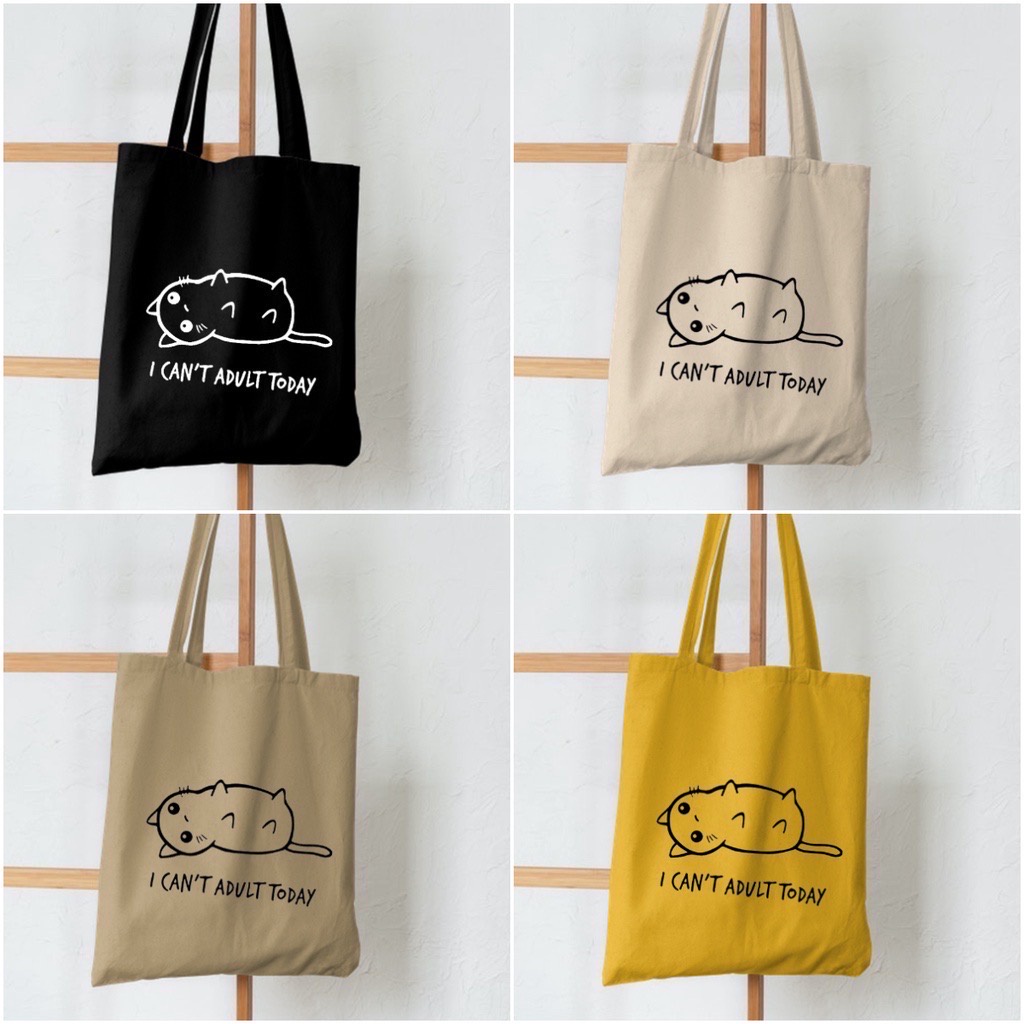 BARU - FLASH SALE 2023 [RESLETING + MUAT LAPTOP] TOTEBAG I CAN'T ADULT TODAY SEMI KANVAS | TOTEBAG RESLETING | TOTEBAG BESAR | TOTEBAG KOREA | TOTEBAG TEBAL | TOTEBAG LAPTOP | TOTEBAG NONGKI | TOTEBAG MOTIF | TOTEBAG NONGKRONG | TOTEBAG SEPATU | TOTEBAG