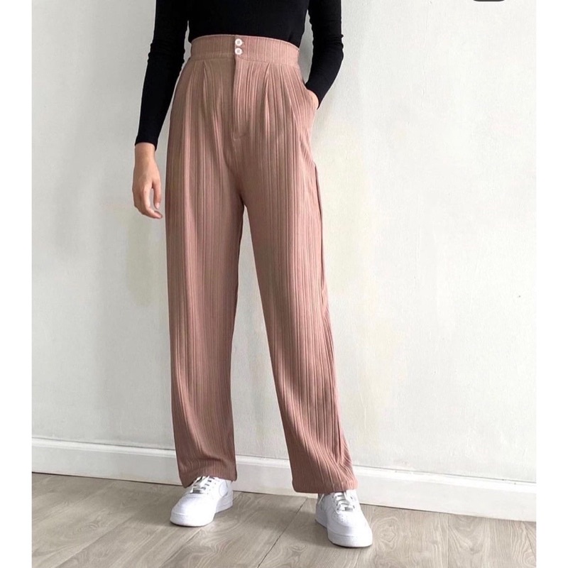 Ameera Knit Pants Wanita Celana Kulot Knit