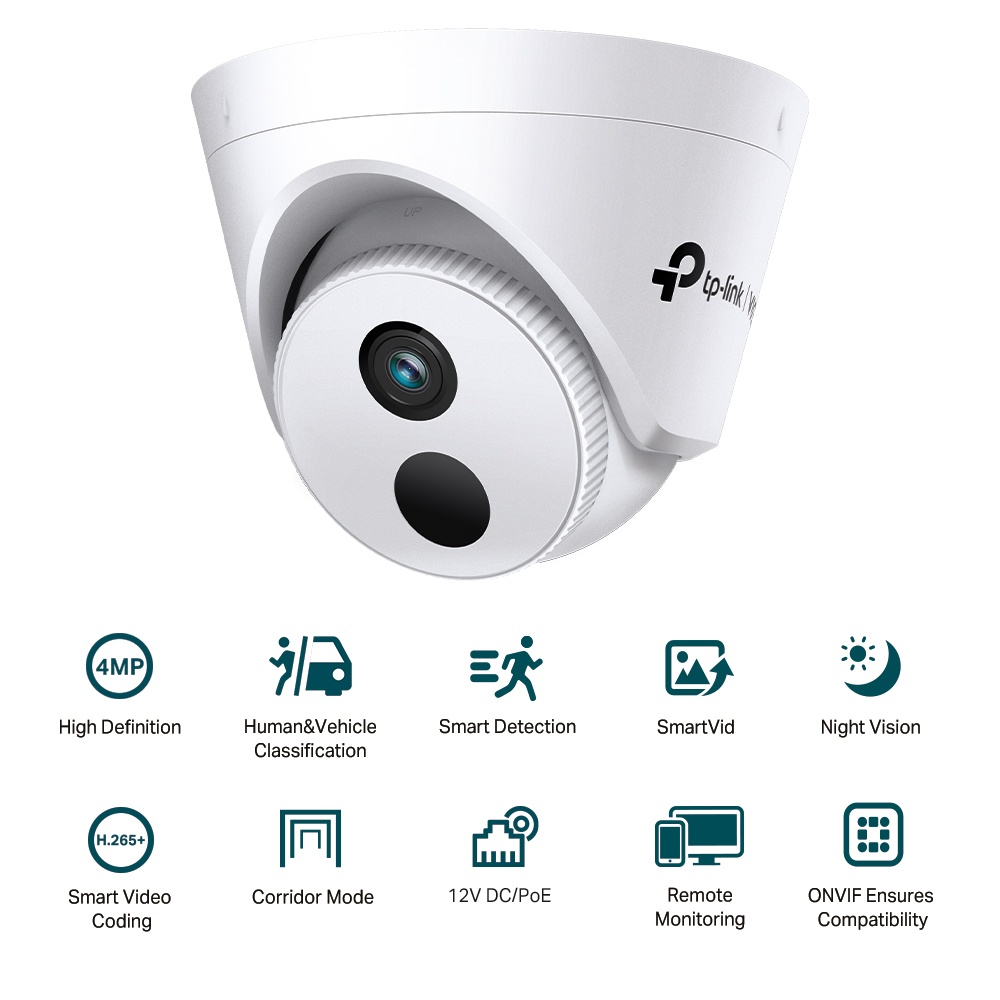 Tp Link Camera VIGI C440I 4MP IR Turret Network Camera C 440I