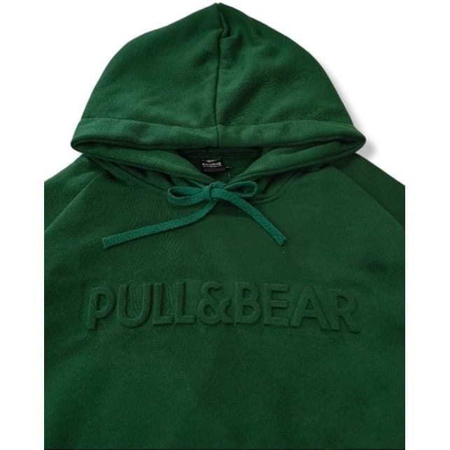 Jaket Sweater Hoodie Pull And Bear Distro Premium - Jaket Hoodie PullBear Hijau Mint Logo 3D Sablon Embossed Font Timbul Premium Unisex