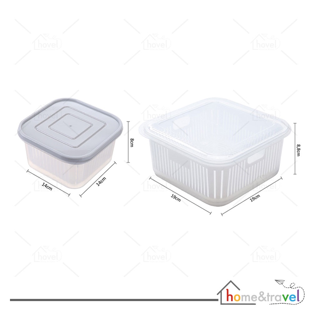 HOVELSHOP Wadah Peniris Sayur Buah Keranjang Saringan Sayuran Food Storage Box  2 in 1 Serbaguna