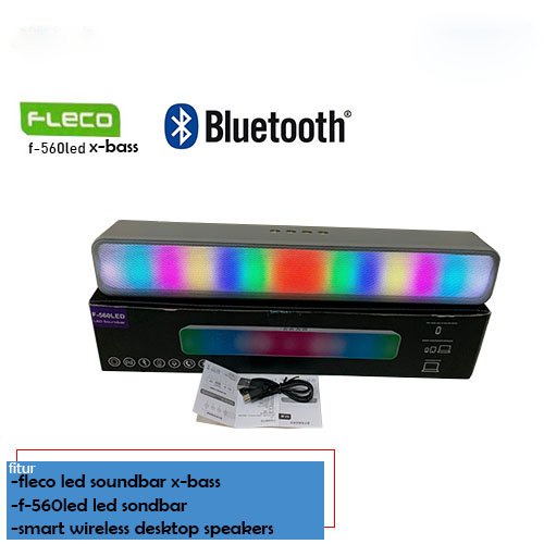 PROMO!!! SPEAKER BLUETOOH WIRELESS FLECO F-560 MP3/LED/USB EXTRA BASS